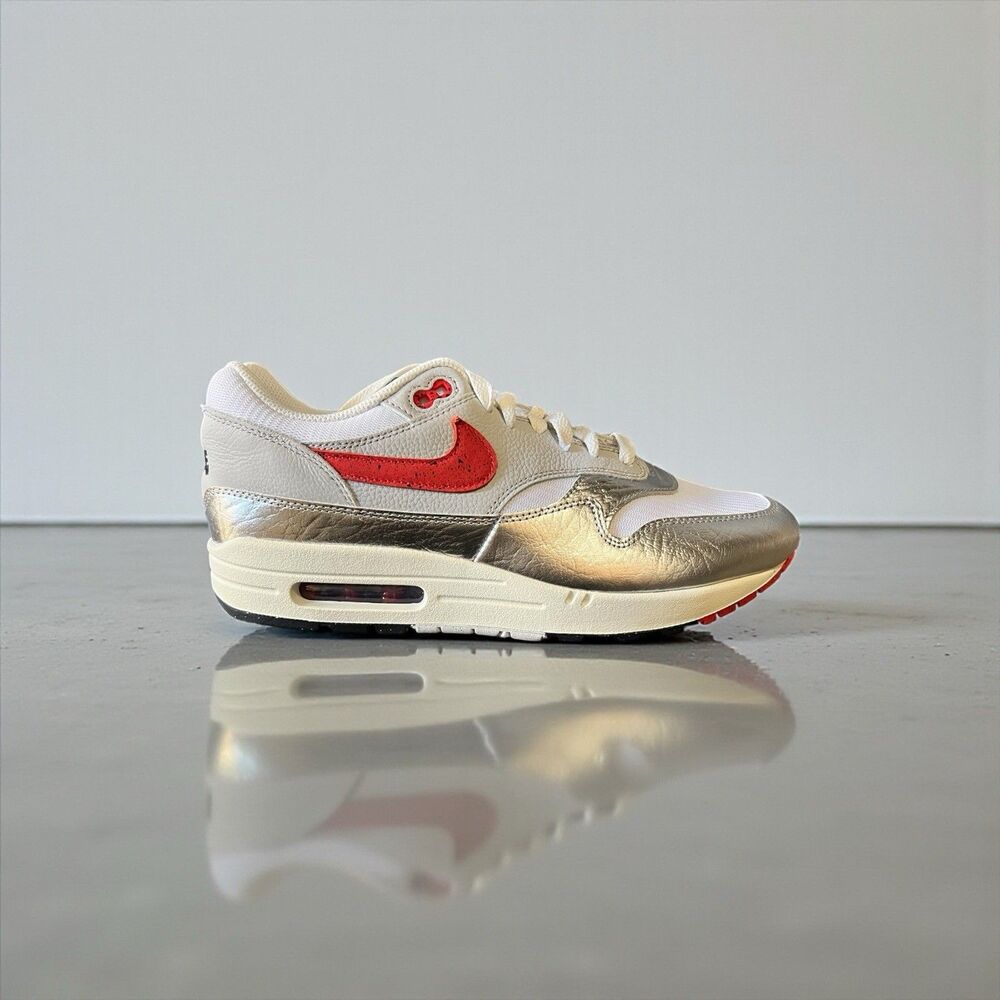 Nike Air Max 1 White/Red Sneaker Flame Design
